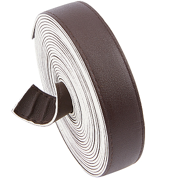 Gorgecraft 5M Flat Imitation Leather Cord, for Pillow Decor, Coconut Brown, 25x2mm, about 5.47 Yards(5m)/Roll