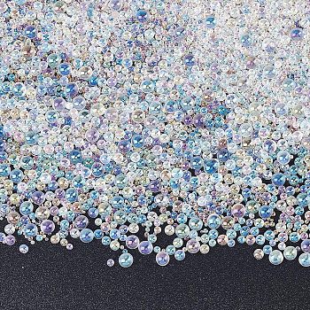 Bubble Beads, DIY 3D Nail Art Decoration Mini Glass Beads, Tiny Caviar Nail Beads, Clear AB, 16.5x8.5x1.6cm