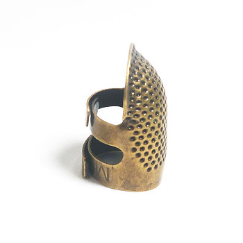 Brass Sewing Thimble Finger Protector, Adjustable Finger Shield Protector, DIY Sewing Tools, Antique Bronze, 23mm