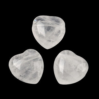 Natural Quartz Crystal Beads, Rock Crystal Heart Beads, 15.5x15~15.5x8.5~9mm, Hole: 1.6~1.8mm