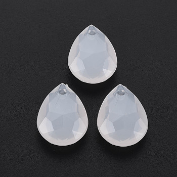Transparent Acrylic Beads, Faceted, Teardrop, WhiteSmoke, 17.5x13x7.5mm, Hole: 1.8mm, about 560pcs/500g