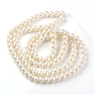 Perles en verre nacré rondes teintes(HY-X0002-01)-2