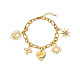 Heart & Eye & Star Stainless Steel Cubic Zirconia Charm Bracelet for Women(WM9212-3)-1