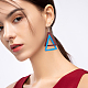 Anattasoul 8 paires de boucles d'oreilles pendantes double triangle en bois de 8 couleurs avec épingles en fer(EJEW-AN0004-46)-5