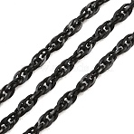 304 Stainless Steel Rope Chains, with Spool, Ion Plating(IP), Soldered, Black, 3mm(CHS-H118-03EB)