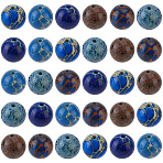 60Pcs Natural Imperial Jasper Beads, Dyed, Round, Dark Blue, 8mm, Hole: 1mm(G-PA0002-50)