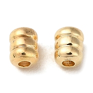 Brass Beads, Grooved Beads, Column, Real 18K Gold Plated, 3x2.3mm, Hole: 0.8mm(KK-F862-23G)