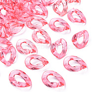 Transparent Acrylic Linking Rings, Quick Link Connectors, for Cable Chains Making, Twisted Oval, Crimson, 23.5x16.5x4.5mm, Inner Diameter: 6.5x13mm, about 666pcs/500g(MACR-S373-108-B03)