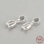 925 Sterling Silver Pendants, Ice Pick & Pinch Bails, with 925 Stamp, Silver, 16mm, Hole: 5mm, Pin: 0.5mm(X-STER-S002-70)