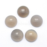 Natural Grey Agate Cabochons, Half Round, 14~14.5x6mm(G-P393-R46-14.5mm)