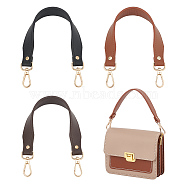WADORN 3Pcs 3 Colors PU Leather Bag Handles, with Alloy Swivel Clasp, for Bag Straps Replacement Accessories, Mixed Color, 36.5x3x0.35cm, 1pc/color(DIY-WR0003-15)