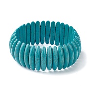 Synthetic Turquoise Oval Beaded Stretch Bracelets, Tile Bracelet, Medium Turquoise, Inner Diameter: 2-1/4 inch(5.6cm)(BJEW-P299-09A)