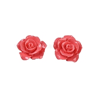 Synthetic Coral 3D Flower Rose Beads, Dyed, Light Coral, 14x8mm, Hole: 1~1.4mm(CORA-A005-14mm-20)