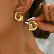 Minimalist Stainless Steel Stud Earrings for Women Daily to Party, Shell Shape, show in picture(SS0140-2)