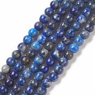 Natural Lapis Lazuli Beads Strands, Round, 3mm, Hole: 0.6mm, about 116pcs/strand, 15.4 inch(39.3cm)(G-F662-04-3mm)