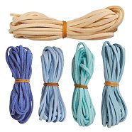 5 Strands 5 Colors Faux Suede Cord, Faux Suede Lace, Mixed Color, 2.5~2.8x1.5mm, about 1.09 yards(1m)/strand, 1 strand/color(LW-FS0001-01D)