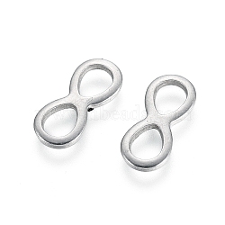 304 Stainless Steel Links connectors, Infinity, Stainless Steel Color, 10x4.5x0.8mm, Hole: 2.5x3mm(X-STAS-I123-05P)