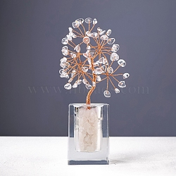 Natural Quartz Crystal Chips Money Tree Display Decorations, Home Office Decoration, 58x40x180mm(PW-WG1CBB9-01)