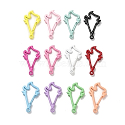 Spray Painted Alloy Locking Carabiner, Key Snap Hook Clasps for Keychains, Bird, Mixed Color, 35.5x20.5x6mm, Hole: 2.3mm(PALLOY-H131-03)
