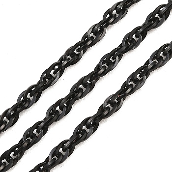 304 Stainless Steel Rope Chains, with Spool, Ion Plating(IP), Soldered, Black, 3mm