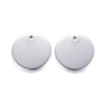 304 Stainless Steel Charms, Stamping Blank Tags, Smooth Surface, Flat Round, Stainless Steel Color, 15x1mm, Hole: 1.5~2mm