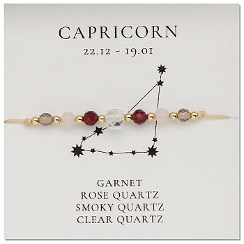 Natural stone constellation bracelet with 12 zodiac signs, creative jewelry for women.