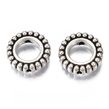 Tibetan Style Alloy Spacer Beads, Flat Round, Cadmium Free & Lead Free, Antique Silver, 12.5x3.5mm, Hole: 1.2mm, about 720pcs/1000g