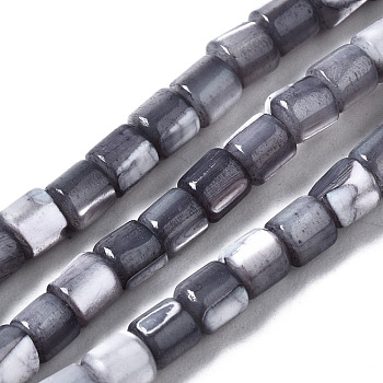 Natural Trochid Shell/Trochus Shell Bead Strands, Dyed, Column, Gray, 3.5x3.5mm, Hole: 1mm, about 111~117pcs/strand, 15.35 inch~15.94 inch(39~40.5cm)