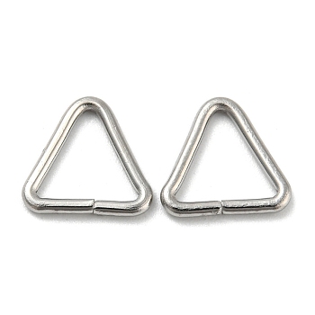 304 Stainless Steel Triangle Linking Ring, Buckle Clasps, Quick Link Connector, Fit for Top Drilled Beads, Webbing, Strapping Bags, Stainless Steel Color, 10x10x1mm, Inner Diameter: 7.5x7mm