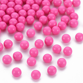 Opaque Acrylic Beads, No Hole, Round, Camellia, 4mm, about 14000pcs/500g