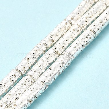 Electroplated Natural Lava Rock Beads Strands(G-G984-02S)-2