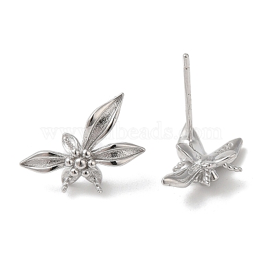 Rhodium Plated 925 Sterling Silver Stud Earring Findings(STER-M114-20P)-2
