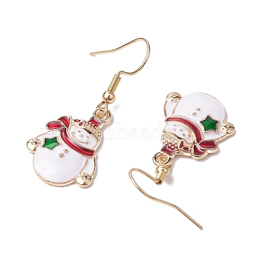 Christmas Theme Alloy Enamel Dangle Earrings(EJEW-JE05830-03)-4