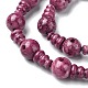 Dyed Natural Fossil 3-Hole Guru Bead Strands(G-K149-51C)-3