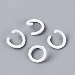 Spray Painted Iron Open Jump Rings, White, 18 Gauge, 8.5x1mm, Inner Diameter: 5.5mm, about 5050pcs/1000g(IFIN-T017-04B-31)