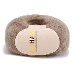 Wool Fibre Yarn for Knitting Soft Mohair Knit Long Wool Yarn DIY Scarf Crochet Thread Supplies, Tan, 0.9mm(PW-WG5D02E-36)