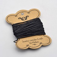 Black Waxed Cotton Cord, Bead Cord For Bracelets, 1.2mm(X-YC-1.2mm-332)