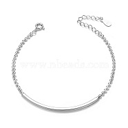SHEGRACE Gorgeous Rhodium Plated 925 Sterling Silver Bracelet, with Tube Bead, Platinum, 165mm(JB226A)