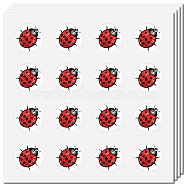 8 Sheets Plastic Waterproof Self-Adhesive Picture Stickers, Round Dot Cartoon Decals for Kid's Art Craft, Ladybug, 150x150mm, Sticker: 25mm(DIY-WH0428-019)