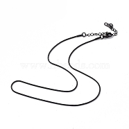 304 Stainless Steel Round Snake Chain Necklace for Men Women, Gunmetal, 15.83 inch(40.2cm)(NJEW-K245-016E)
