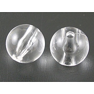 Transparent acrylic beads, Round, White, about 6mm in diameter, hole:1.5mm(X-PL526_6MM)