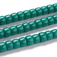 K9 Glass Beads Strands, Imitation Jade Glass Beads, Column, Teal, 8~8.5x5.5~6mm, Hole: 1.4mm, about 67pcs/Strand, 15.83 inch(40.2cm)(GLAA-K039-C16)