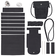DIY Knitting PU Leather Women's Crossbody Bag Kits, including Bag Fabric, Cotton Cords, Sewing Needles, Magnetic Clasps, Black(DIY-WH0297-18B)