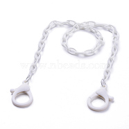 Personalized ABS Plastic Cable Chain Necklaces, Handbag Chains, with Lobster Claw Clasps, White, 18.97 inch(48.2cm)(NJEW-JN03254-07)
