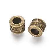 Large Hole Beads, Alloy European Beads, Antique Bronze, Lead Free and Cadmium Free & Nickel Free, Column, 8.5x7mm, Hole: 5mm(MLF11539Y-NF)