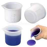 Silicone Measuring Cups, Graduated Mixing Cup, UV Resin & Epoxy Resin Craft Tool, White, 48x68x53mm, Inner Diameter: 60mm, Capacity: 50ml(1.69fl. oz)(X-SIMO-H009-09)