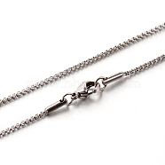 304 Stainless Steel Rolo Chain Necklaces, Stainless Steel Color, 25.2 inch(64cm), 1.5mm(STAS-M174-063P)
