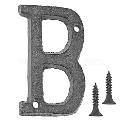 Iron Home Address Number, with 2pcs Screw, Letter.B, 75x40x5mm, Hole: 5.2mm(AJEW-WH0126-25B)