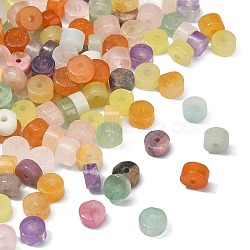 200Pcs 10 Styles Natural Mixed Stone Beads, Natural Flower Amazonite & Green Aventurine & Amethyst & Jade & Rose Quartz & Yellow Aventurine & Red Aventurine & Lemon Jade, Flat Round/Disc, 4~4.5x2.5mm, Hole: 0.8mm, 20pcs/style(G-CJ0001-75)