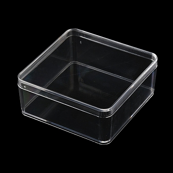 1 Grid Plastic Bead Containers with Cover, for Jewelry, Beads, Small Items Storage, square, Clear, 9.2x9.2x4cm